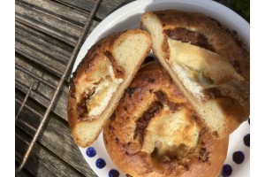 Feta and Muhamarra Bialy