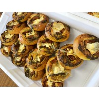 Tomato, Goat's Cheese and Pesto Bialy