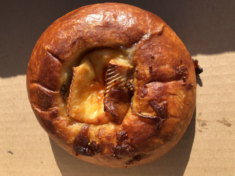 Brie and Onion Bialy